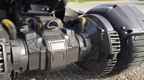 A miniature vape inside the Batmobile produces actual smoke pouring out of the exhaust.